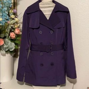 London Fog Royal Purple Short Trench Coat Womens S